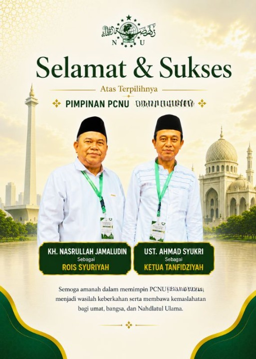 PCNU  Pengurus Cabang Kabupaten Pasaman Rois Syuriyah KH Nasrullah Jamaludin dan Ketua Tanfidziyah Ust Ahmad Syukri
